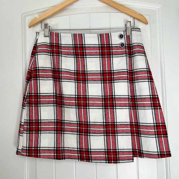 Francesca’s Blue Rain Plaid mini skirt - Picture 1 of 5